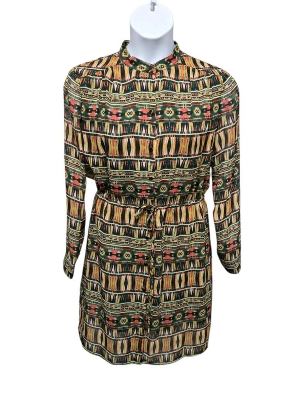 Tahari Arthur S Levine Size 14P Roll tab Sleeve Shirt Dress Classic Office